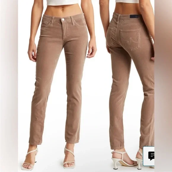 AG Adriano Goldschmied Prima Cigarette Cut Jeans In Envy Stretch Corduroy 27R - Picture 2 of 12